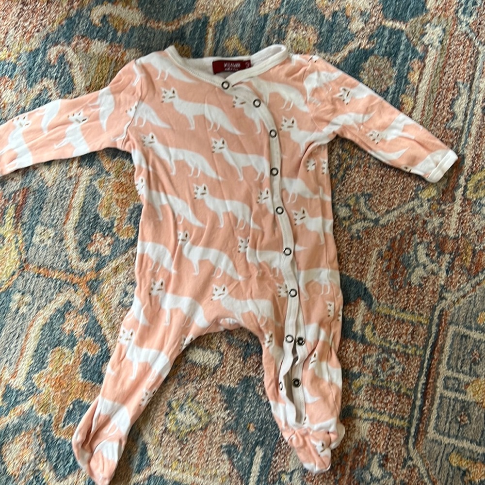 Milkbarn snap footed romper pajama